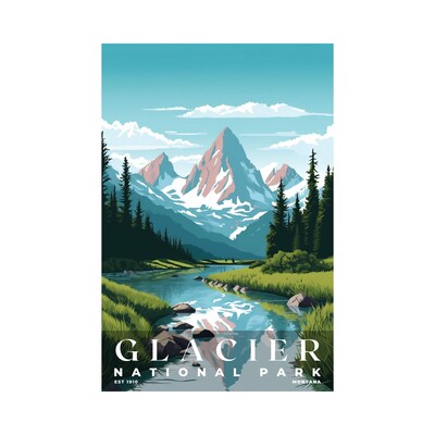Glacier National Park Poster, Travel Art, Office Poster, Home Decor | S3 - image1